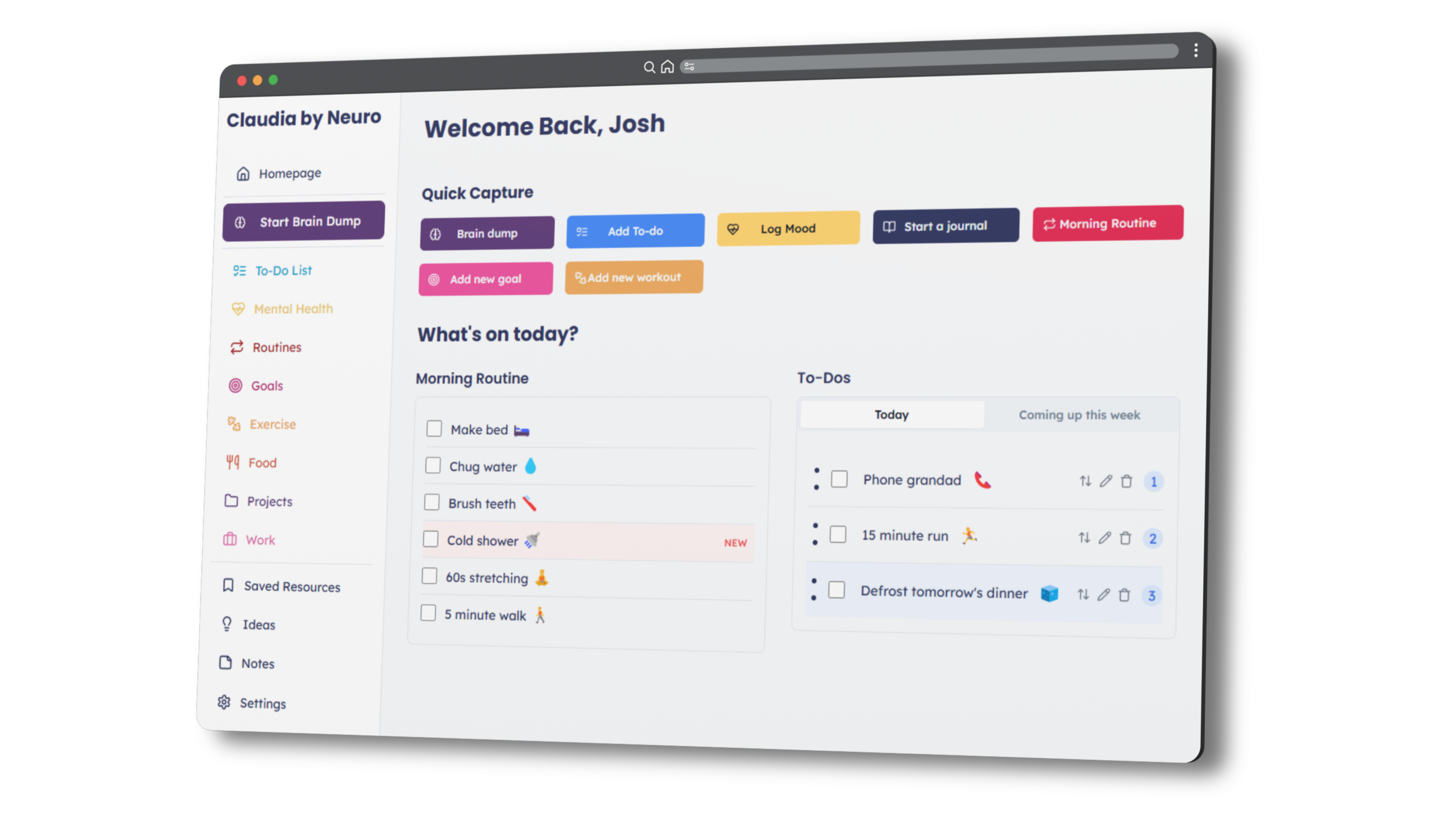 Neuro App Interface